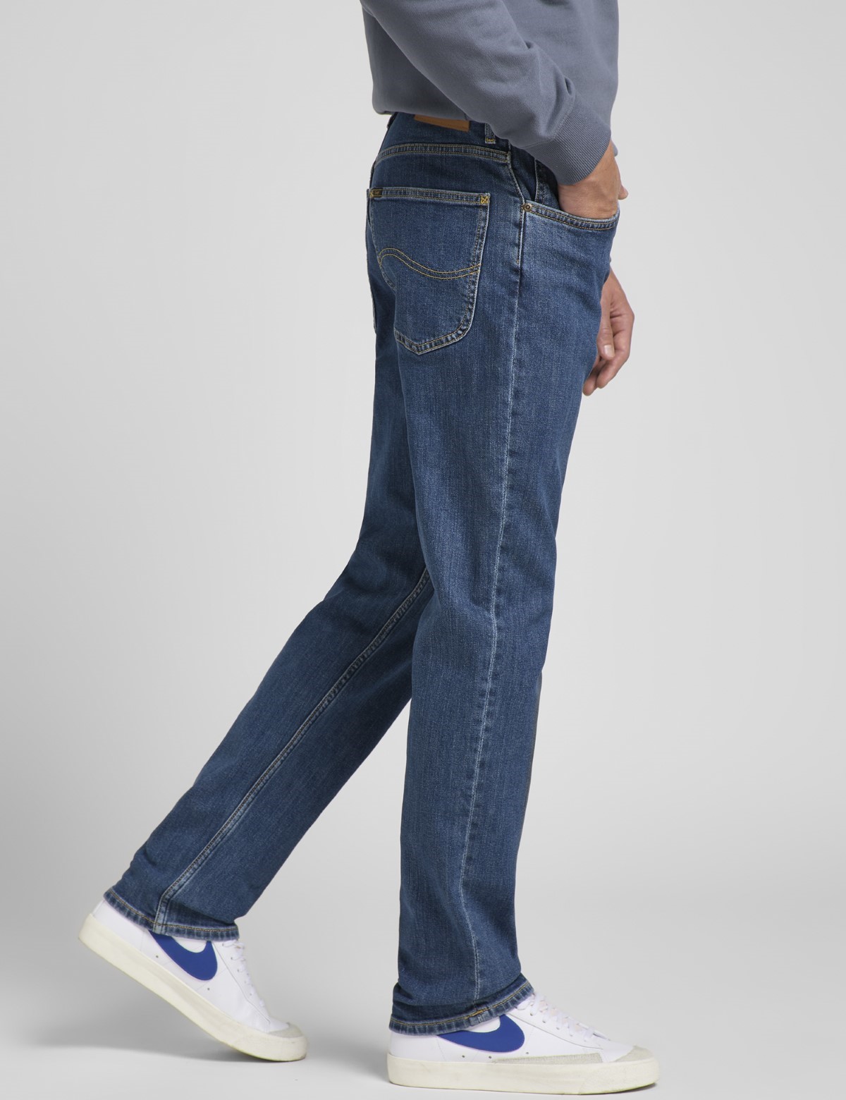 Lee Brooklyn Straight ανδρικό τζιν παντελόνι μπλε L452PXKX φωτογραφία
